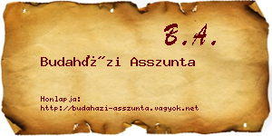 Budaházi Asszunta névjegykártya